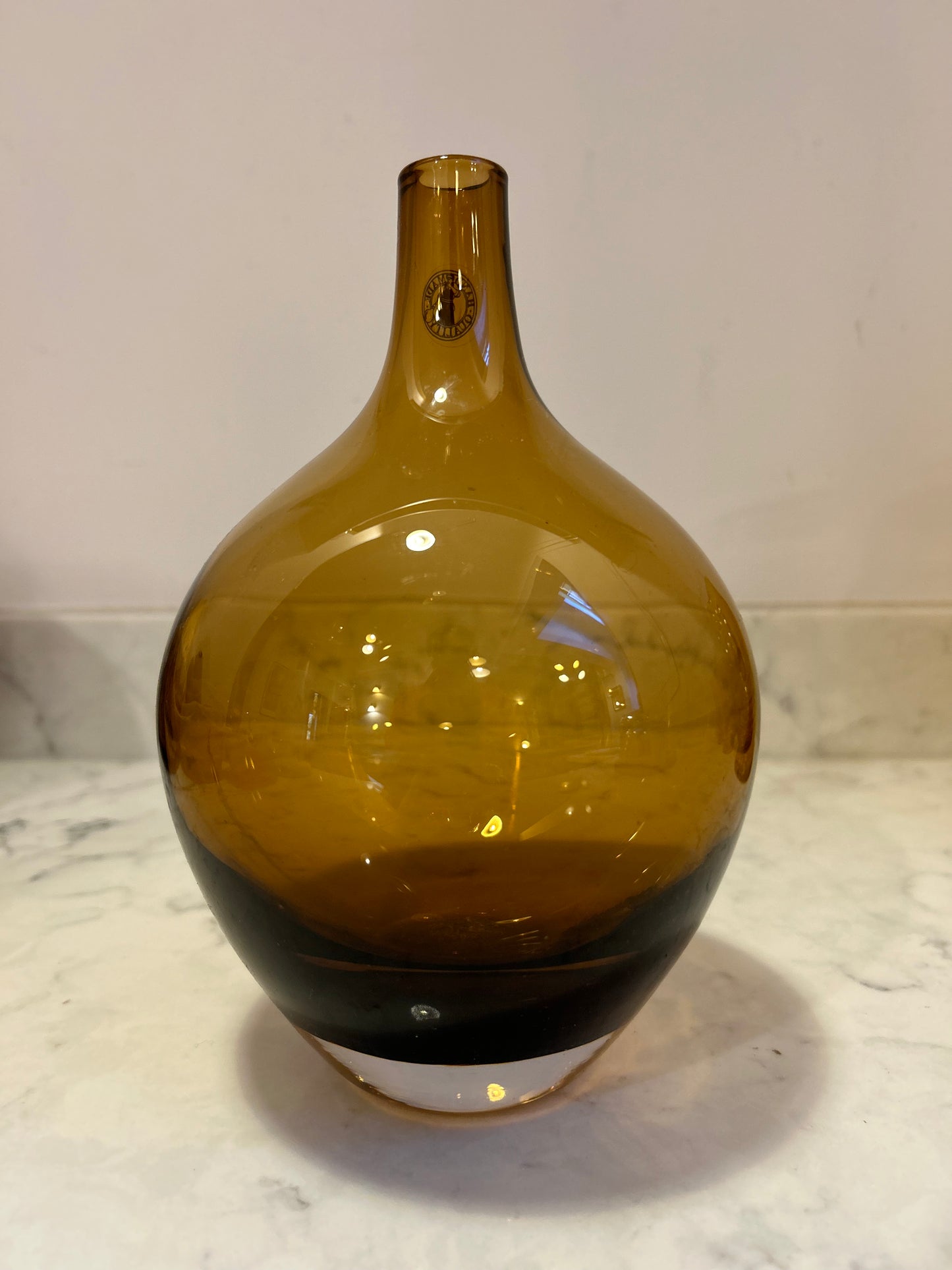 Johanna Jelinek Ikea Amber Bulb Hand Blown Glass Vase