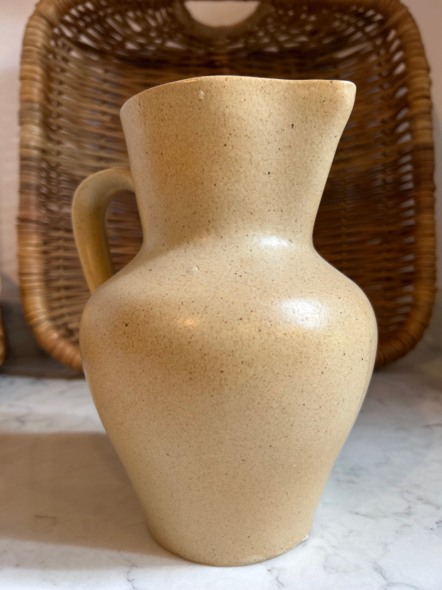 Vintage Speckled Beige Jug