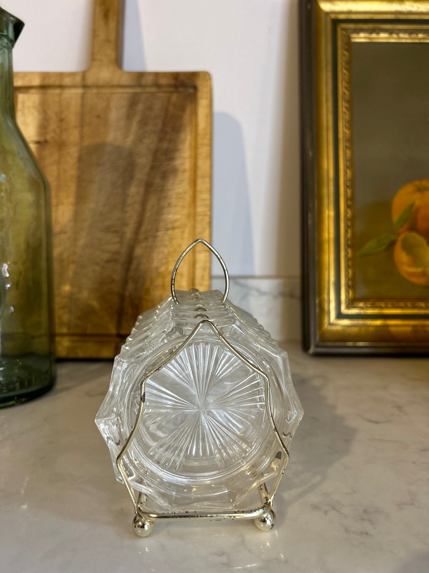 Set of 6 Vintage French Glass Coasters - by Reims