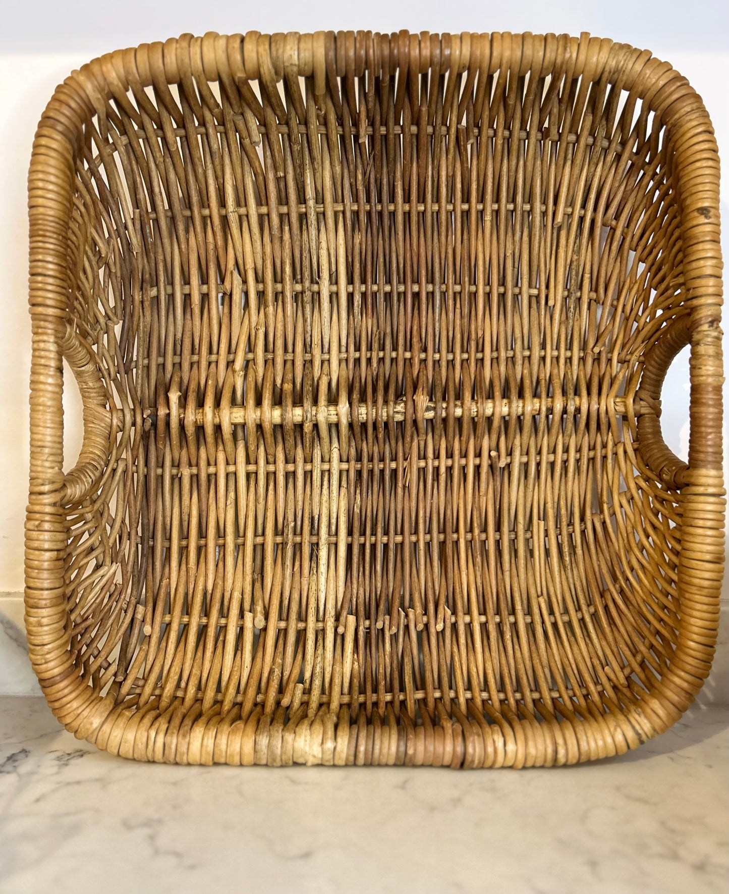 Vintage Wicker French Bread/Storage Basket with handles