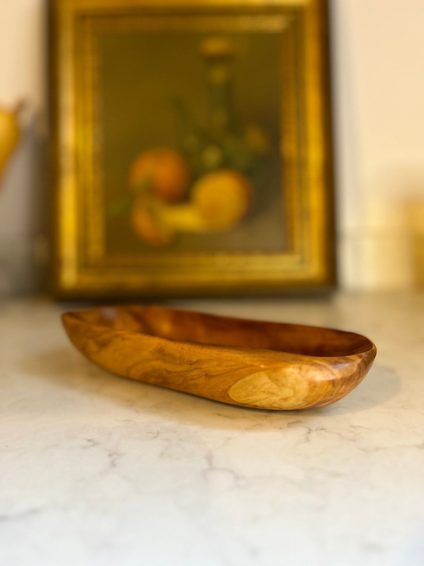 Oblong Shaped Wooden Bowl