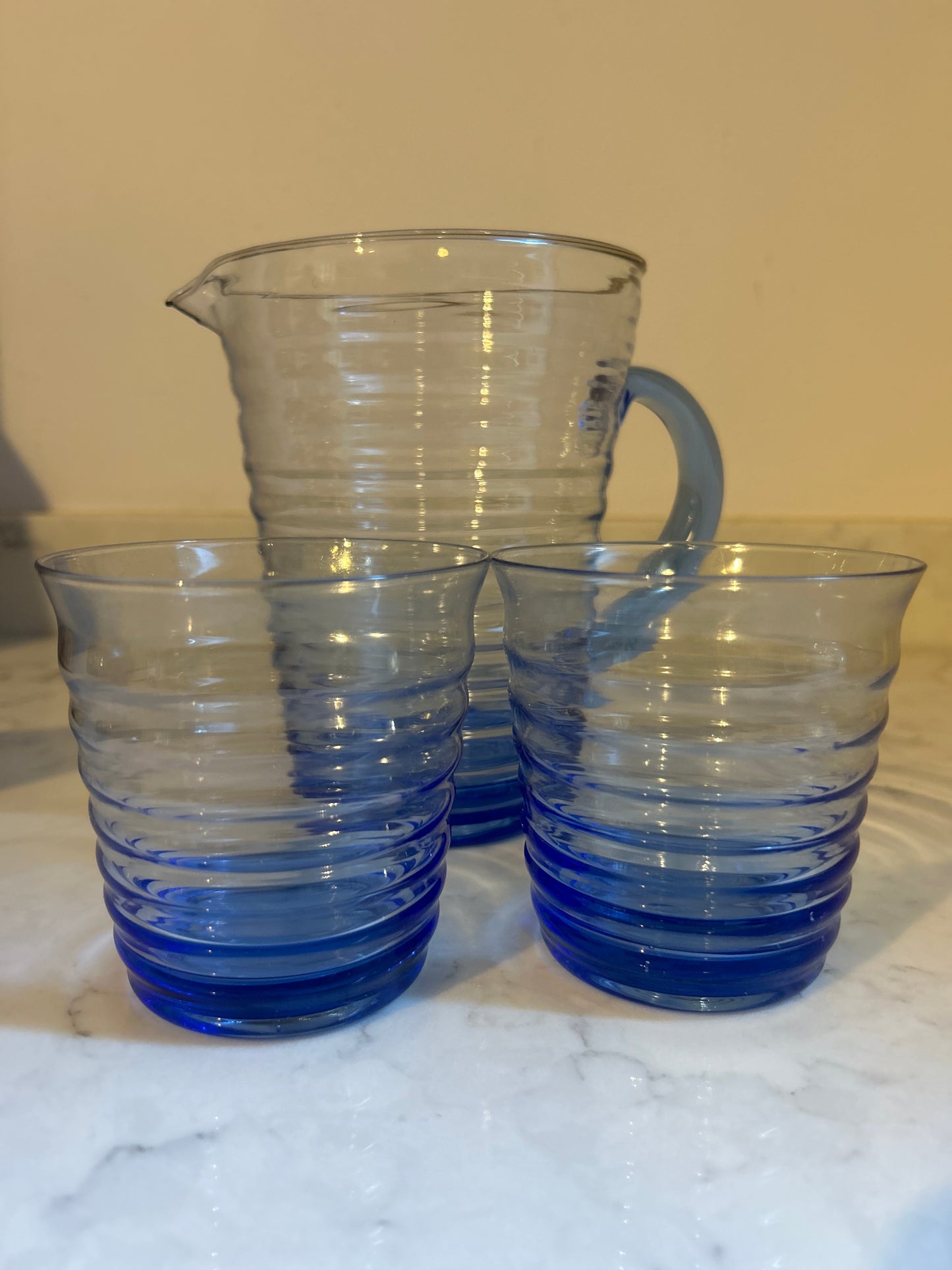 Vintage in Box - Blue Jug and Glasses