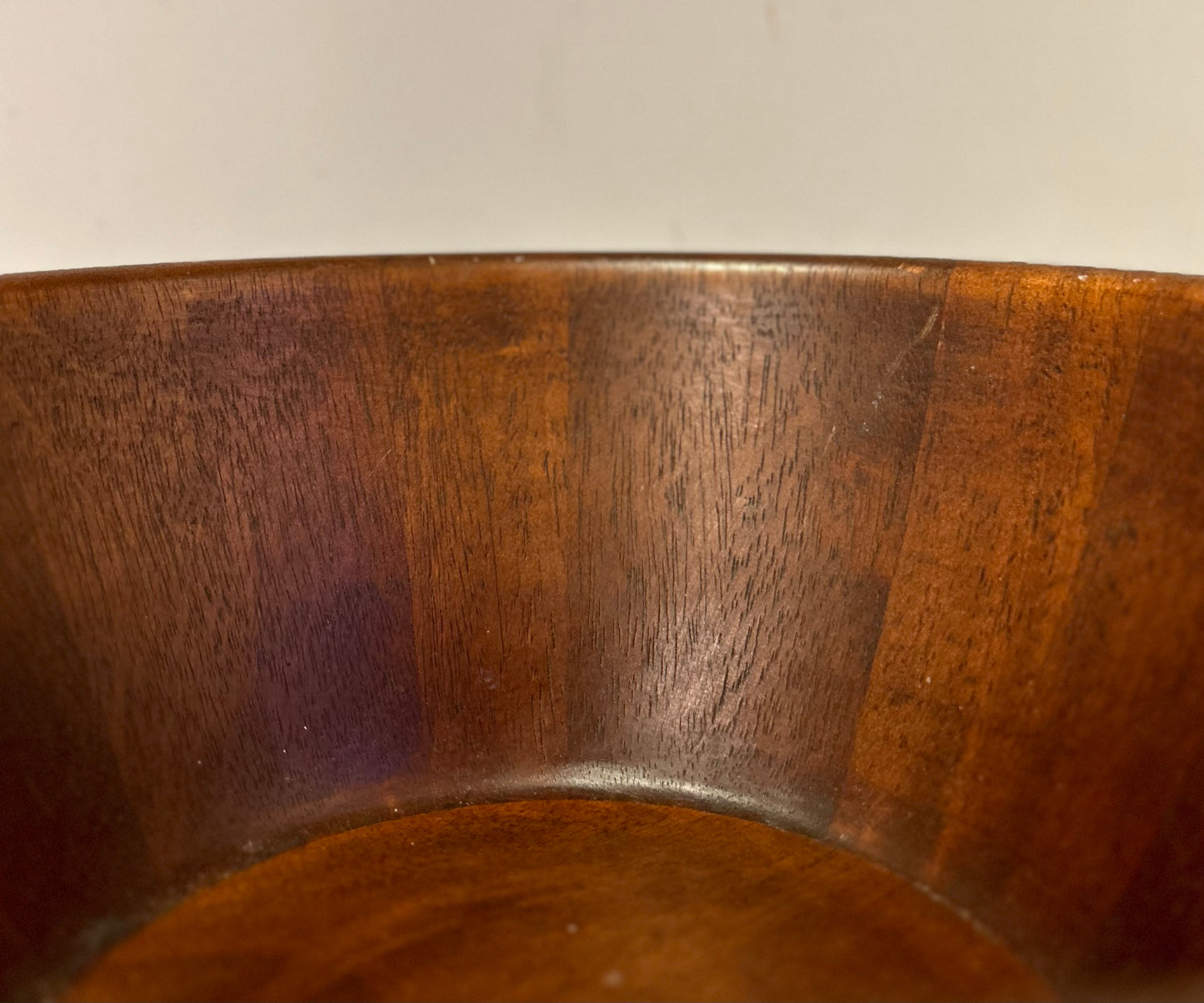Large Ribbed Wooden Bowl