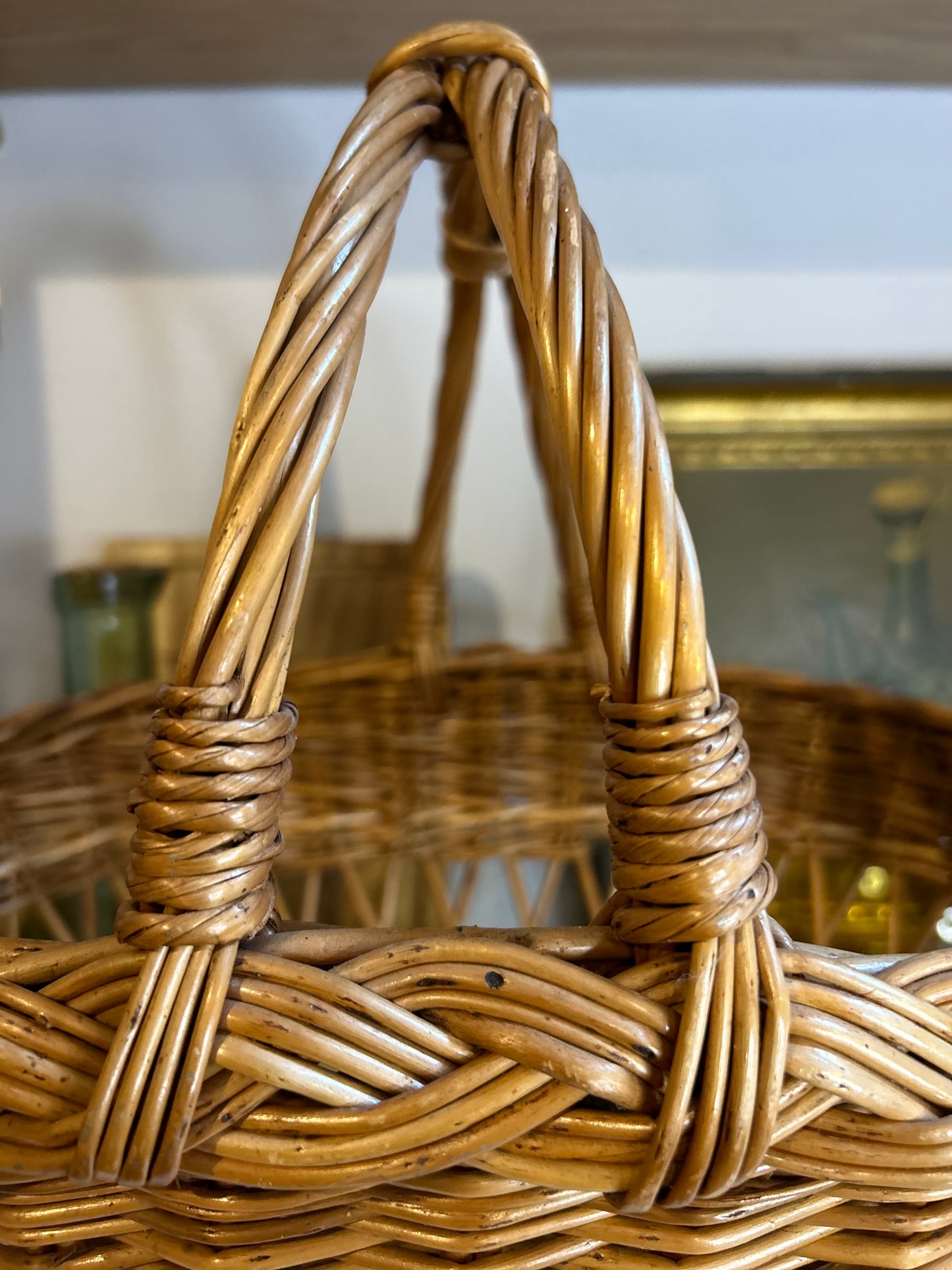 Vintage Wicker Basket with handle