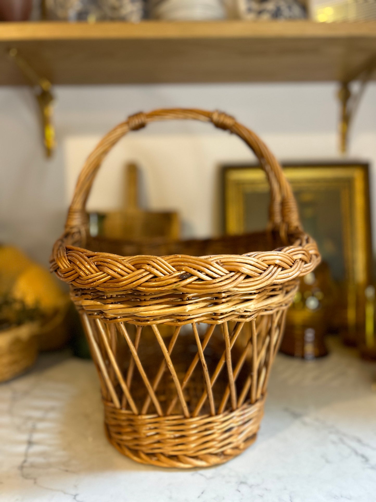 Vintage Wicker Basket with handle