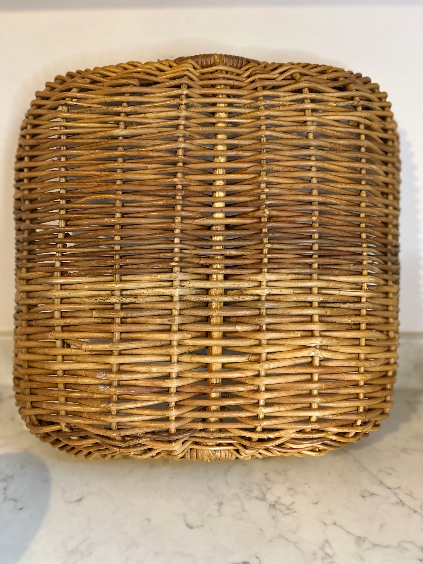 Vintage Wicker French Bread/Storage Basket with handles