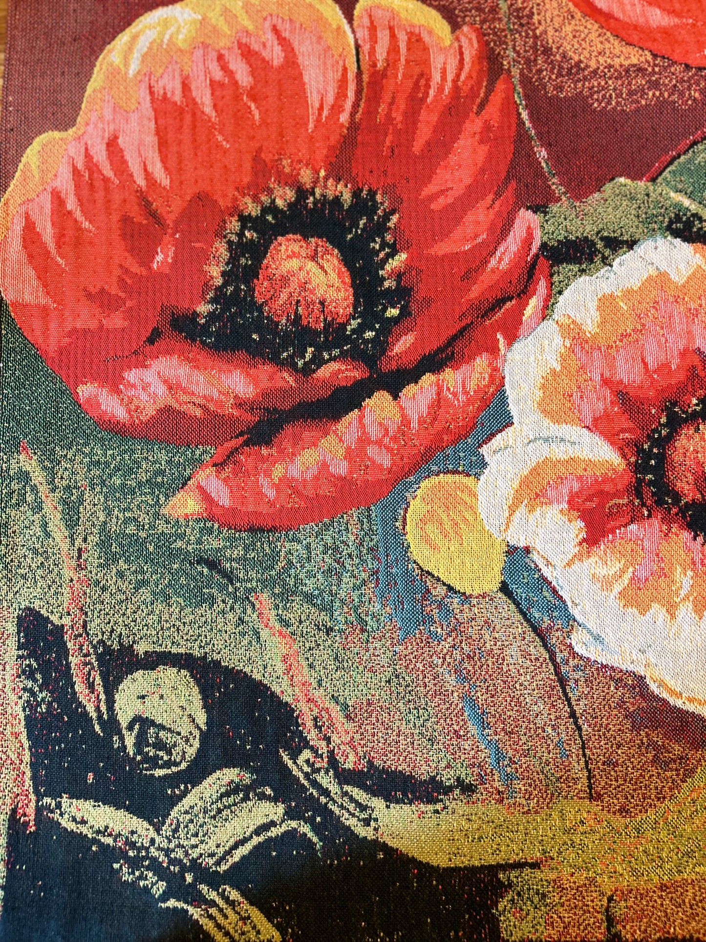 Belgian Loom Woven Tapestry - Poppies III