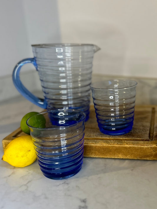 Vintage in Box - Blue Jug and Glasses