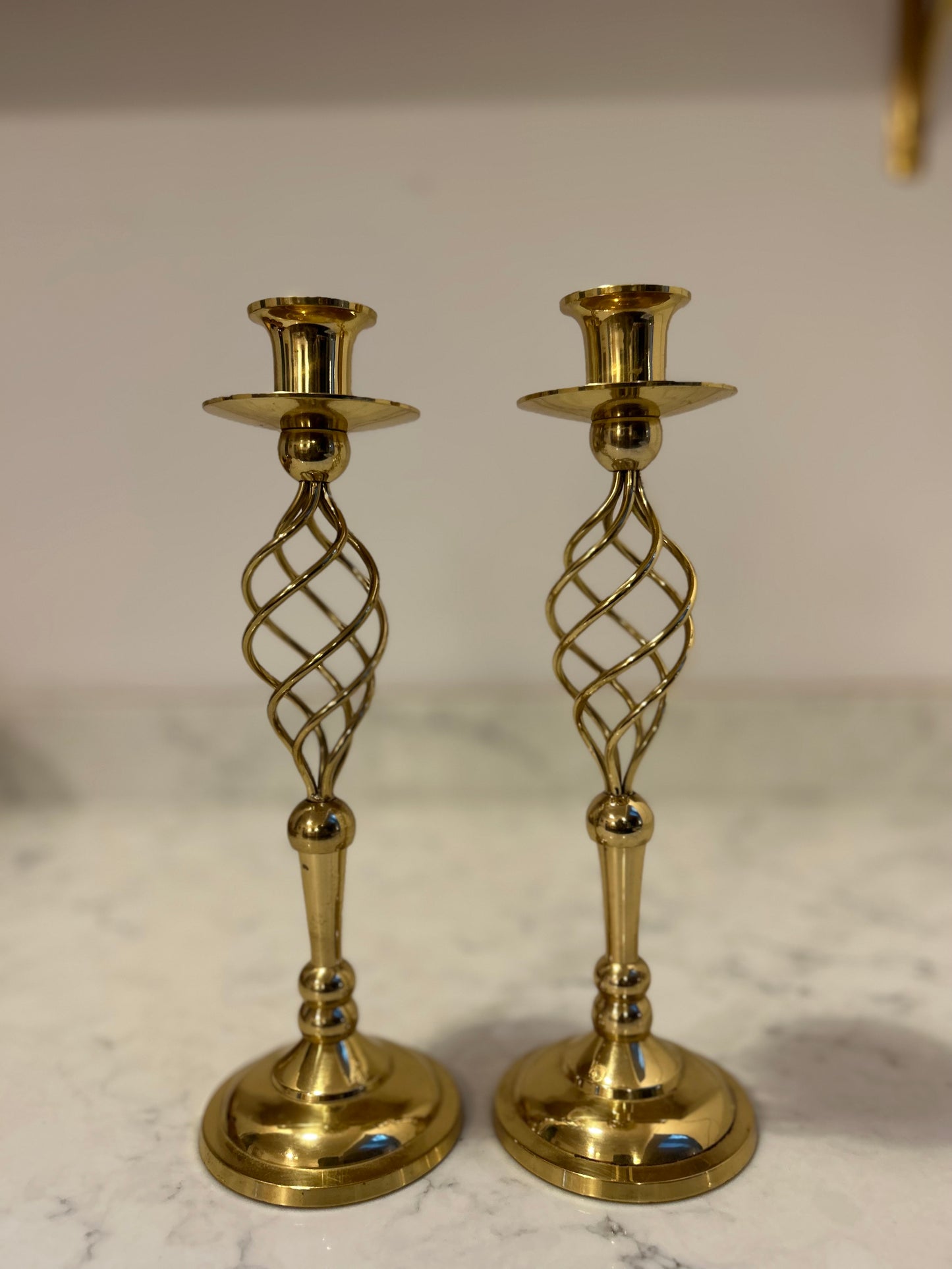 Brass Twist Candlesticks